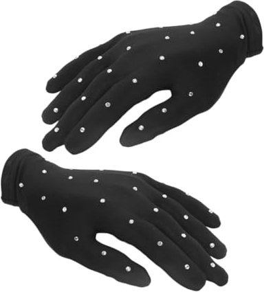 WHAMVOX 1paar Dekorative Eiskunstlauf-handschuhe Für Bühnenauftritte Party-performance Und Tanz Mit Strasssteinen Atmungsaktiv Und Bequem Geeignet Für Cosplay Und Karneval