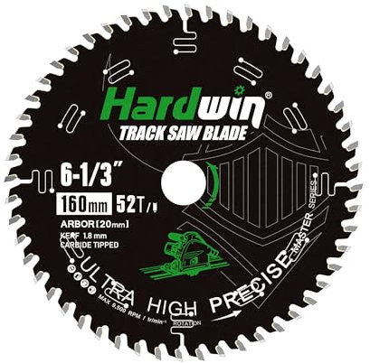 HARDWIN 160x20mm Kreissägeblatt - 52 Hartmetallzähne - Holzschneide-Experte - Kompatibel mit Bosch Festool TS55, Makita, Ryobi, Dewalt - Hochleistungs-Sägeblatt für glatte & präzise Schnitte.