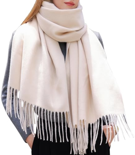 Enwokran Damen Winter Schal Oversized Kaschmir Wendbar Lange Winterschal Weich Wraps Groß Karo Fransen Schal Warm Schal für Herbst Winter Hochzeiten Abendkleider