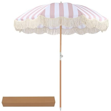 Garden parasols, 6.5 ft patio umbrella,patio, umbrellas,Solid wood handle,reinforced frame for Outdoor Holiday Garden Lawn (Multicolor selection)