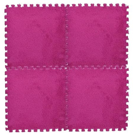 30 x 30 cm Teppichschaum, Puzzle-Matte, ineinandergreifende Teppichfliesen for Zuhause, Schlafzimmer, Yoga, Raum, Fitnessstudio, Spiel(Hot Pink)