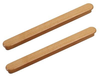 KOVNISE Schrankgriffe aus Massivholz, Buche, originelle Holzfarbe, Retro-Stil, rustikaler Stil, einfacher Stil für Schrank, Tür, Schublade, Kommode, Schublade, Schrank, Holz, Holztürgriff (192 mm), 2