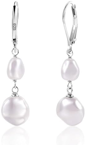 TTPSRY Orecchini Pendenti Perla Barocca S925 Argento Placcato Oro 14k Ipoallergenici Eleganti Gioielli Donna