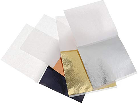 LALAFINA 400blätter Goldfolienpapier Imitat Folie Papier Für DIY Nägel Vergoldung Crafting Papier Heimwerkerbedarf Heimwerkermaterial
