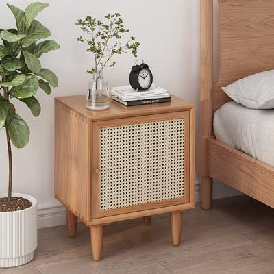 Comodino nordico in legno di ciliegio, semplice comodino per camera da letto, piccolo mobile per hotel e case, design elegante e minimalista, perfetto per camera da letto e soggiorno