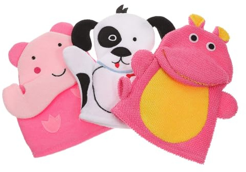 SOIMISS 3 pièces de Bain Animaux pour Garçon Fille Lot de Éponges de Cartoon Doux et Exfoliants pour Moment de Détente Massage Bain, Styles aléatoires