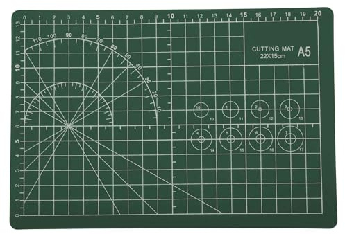 CAPASTEC Alfombrilla De Corte Autocicatrizante 22x15cm (A5) Doble Cara Tablero De Manualidades Alfombrilla De Costura Alfombrilla De Corte Para Manualidades De Costura Hobby Tela Verde