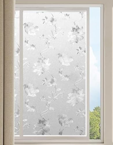 Gdfnmogo Pellicola in vetro smerigliato per finestra, trasparente, opaca, per la privacy, per ombreggiatura bagno, 50 x 100 cm, materiale PVC, facile installazione (A)