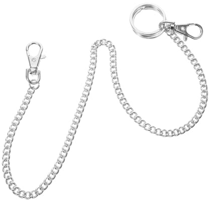 PRETYZOOM Robust Wallet Attachment Chain with Lobster Clasp for Men Long Heavy-duty Key Holder Pants Chain for Jeans Belts Stylish Decorative Pocket Accessory