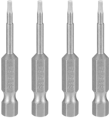 sourcing map 4 punte per trapano a testa esagonale da 5/64 SAE 1/4 gambo esagonale 50 mm lunghezza S2 in acciaio magnetico avvitatore a percussione industriale esagonale punta per cacciavite