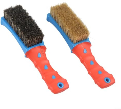 Confezione da 2 spazzole in acciaio inox resistenti per la rimozione dello sporco ostinato su forni, griglie per barbecue, recinzioni, attrezzi da giardino, manico ergonomico antiscivolo con foro per