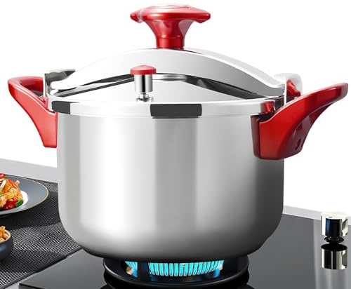 3L olla a presión de acero inoxidable – olla a presión súper rápida, olla profesional con sistema de tapa de bloqueo seguro, compatible con todas las fuentes de calor de inducción incluida (3 L)