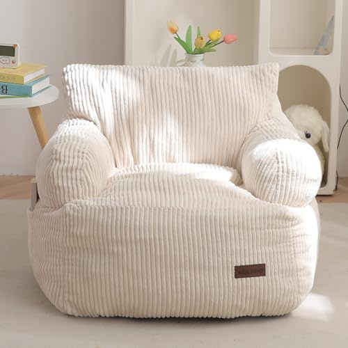 MAXYOYO Kids Bean Bag Chair, Stuffed Toddler Bean Bag Sofa with Filler Bean Bag Chair for Boys and Girls, Lazy Sofa with Pocket Floor Chair for Gaming, Reading