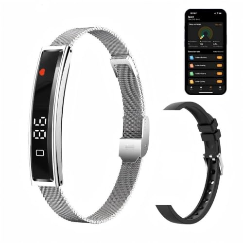 Fitness Tracker for Women Men, Smart Bracelet, Activity Tracker No Subscription Fee, 7 Days Battery Life, Sleep Monitor, Heart Rate & Step Tracker, IP68 Waterproof, Android/iOS Compatible(Silver)