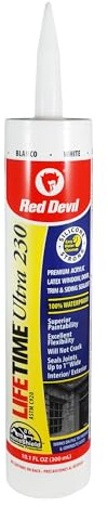 Red Devil 0770 Lifetime Ultra 230 Premium Elastomeric Acrylic Latex Sealant, 10.1 oz, White