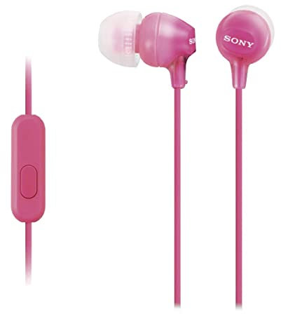 Sony MDR-EX15AP Earphones with Smartphone Mic and Control - Pink