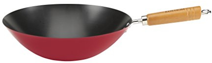 Profino – 31 cm Non-Stick Carbon Steel Wok – Rot lackiert- Every Day New