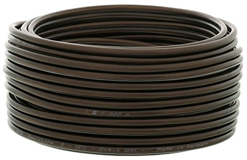 DCSk - 20m - 2 x 4mm² - Câble Audio Noir pour Enceintes - Câble HP en Cuivre OFC pour HiFi et Hi-FI Embarquée - Fabrication Allemande - Conducteur 99,99% cuivre avec Isolant