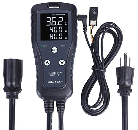 DIGITEN Humidity Controller DHC101 Digital Humidistat Pre Wired Outlet Reptile Humidity Controller for Grow Tent Mushroom Greenhouse Homebrew Fermentation Humidifier Dehumidifier