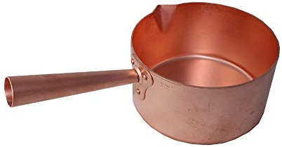 Kupfer-Kasserolle, mit Kupfergriff, Zuckertopf, Marmeladentopf div. Größen lieferbar, Maße:18 cm Ø.10 cm hoch. 2.5 ltr.Inh.