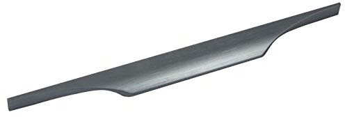 Gedotec Schrankgriff Aluminium Möbelgriff Vintage Griffleiste grau matt gebürstet - VIEFE | Schubladen-Griff Küche zum Schrauben | Küchengriff für Schranktüren | 1 Stück - Design Profilgriff BA 160 mm