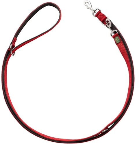 HUNTER NEOPREN Justerbar hundkoppel, 2,0 x 300 cm, röd/svart
