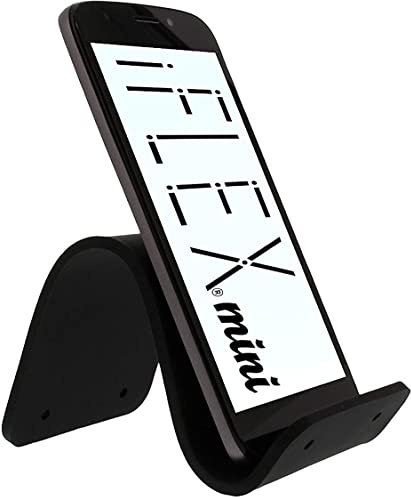 iFLEX Mini Flexible Phone Holder For Travel, Work and Home – This Travel Cell Phone Stand is The Perfect iPhone Holder and Works with Any Smartphone – Non-Slip Grip, Strong and Durable - Black