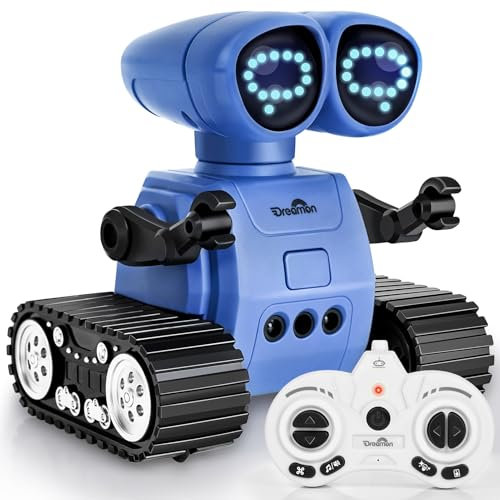 Dreamon Roboter Kinder Spielzeug Ferngesteuertes Wiederaufladbares Roboter Spielzeug mit Gestensteuerung Stimmung LED-Augen Musik für ab 3 4 5 6 7 8 Jahre Kinder