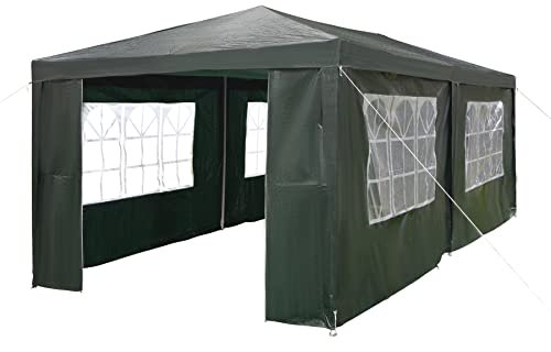 Gazebo, 3x6m Gazebo with sides, Waterproof Party Tent Marquee Awning with Powder Coated Steel Frame perfect for Parties, Birthday, Wedding, Picnics, Carport (Green)
