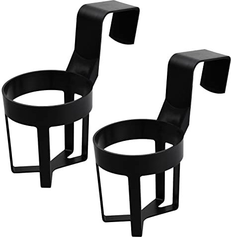 2Pcs Portabicchieri per Auto Plastica Portabevande da Auto Nero Portabicchieri Supporto Bevande per Auto Sospesa Portaoggetti Letto Appendibile Organizer per Auto Casa Ufficio Scuola Letto Castello