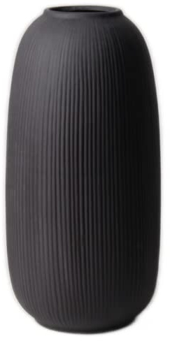 Portsea Lines Tonvase in Anthrazit – gehärtete Keramikvase – 25 cm Blumenvase (schwarz)