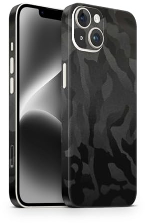 Skin kompatibel mit iPhone 13 Schutzfolie für die Rückseite und Seiten in edler Optik inkl. Kameraschutz Schutz vor Kratzern (Shadow Black)