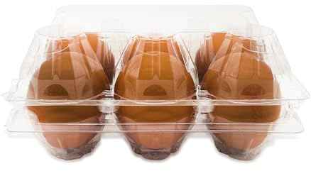 Eivolution ClearPack 6er Eierschachtel für Hühnereier in den Größen S, M & L - Recycelt - Kunststoff - Platzsparend stapelbare Eierkartons - 30 Stück