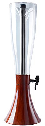Dispensador de Cerveza Dispensador de cerveza de 135 oz, dispensador de bebidas grandes con grifo y tubo de hielo de acero inoxidable extraíble, torre de bebidas for barra de casa, marrón Dispensador