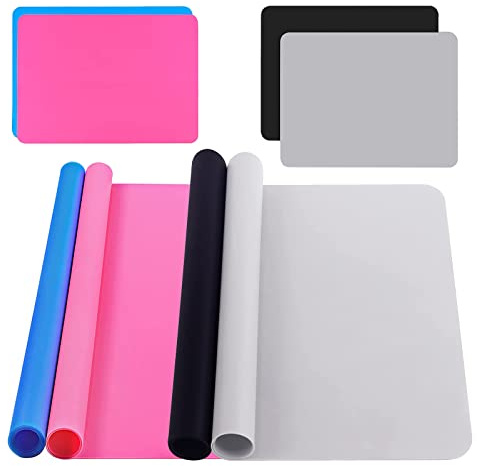 gotyou 4 Stück Silikonmatte für Epoxidharz,Tischset aus Silikon,Antihafte rutschfeste Silikon Unterlage,Silikon Matte Unterlage,Silikonmatte 30x40 cm