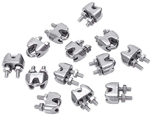 Graootoly Drahtseilklemme, Edelstahl, 2 mm, 12 Stück