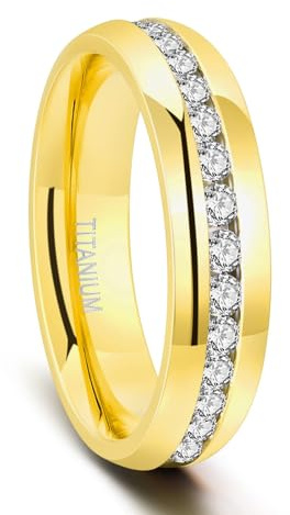 Zakk Damen Eternity Ring Titan Ewigkeitsring Eheringe 4mm 6mm Silber Memoire Ringe Hochzeitsring