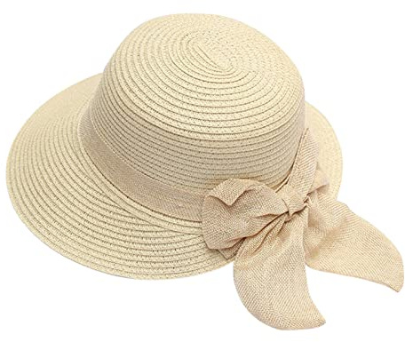 MILAX Damen Sonnenhut Strohhut Strandhut Sommerhut Floppy Hut Faltbar, Boho, Sommer, Damen, Lsf 50, Sommerhut, Faltbar, Aufrollbar, Strandhut, Sonnenhut, Strohkappe