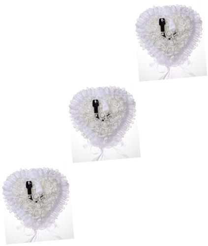 Ciieeo 3stücke Floral Ringkissen Mit Spitzenverzierung Für Hochzeiten Dekoratives Ringkissen Für Ringträger Für Zeremonien Und Verlobungen Reusable Und Für Unvergessliche