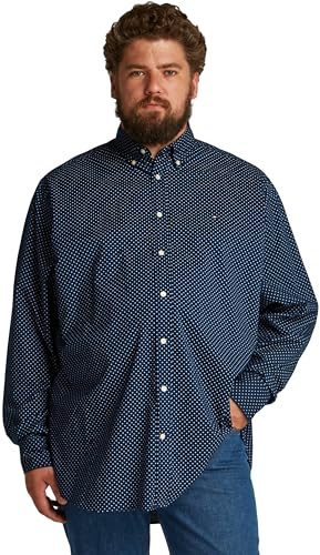 Tommy Hilfiger Herren Hemd Poplin Polka Dot aus Baumwolle, Blau (Night Sky/Multi Dot), XXL