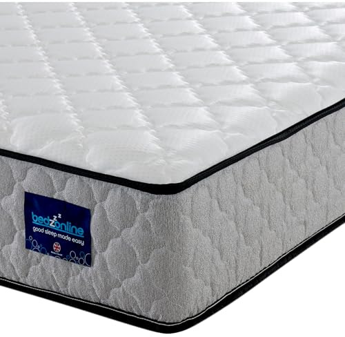 BEDZONLINE Air Feel Orthopedic Mattress - Memory Foam and Spring Mattress | Perfect Ergonomical Sleeping Position | 20cm Depth | 4ft6 Double