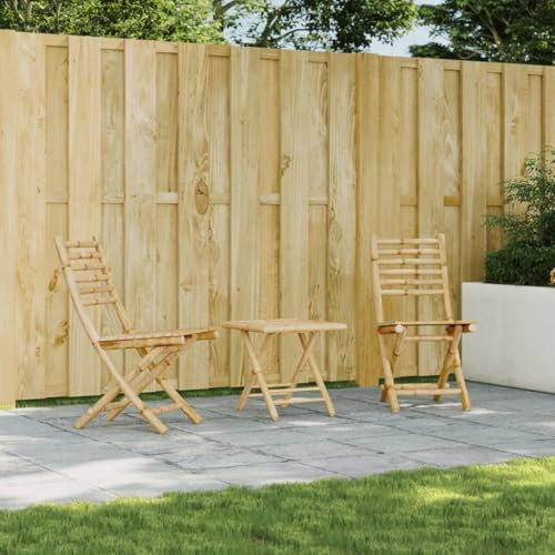 Brokky Gartenstühle 2 STK. Garten StüHle Relaxsessel Garten Gartensessel Outdoor GartenstüHle Klappbar 43x54x88 cm Bambus