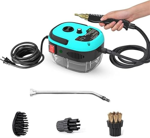 Limpiador a vapor de mano a alta temperatura y presurizado de 2500 W, limpiador a vapor for automóviles y muebles, aspiradora de mano inalámbrica for automóvil, succión fuerte con 1 boquilla y 3 cabez