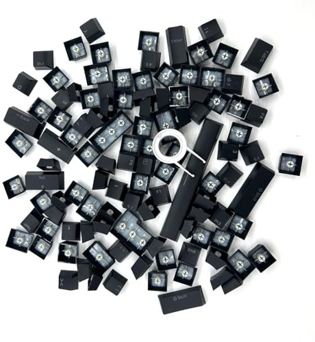 LZH-LP Keycaps for Mechanical Keyboard Compatible with MX Switches Doubleshot Support Led Lighting Keycaps OEM Profile for DIY Gaming Mechanical Keyboard 104 Keys (Black)