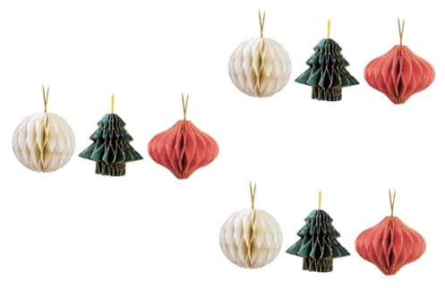 TOPBATHY 9 STK Weihnachtsbaum-Anhänger Weihnachts Party christbaumanhänger Weihnachtsbaum hängende Kugel weihnachtliche Wabendekorationen Weihnachtsfeier Anhänger Kugelverzierung aus Papier