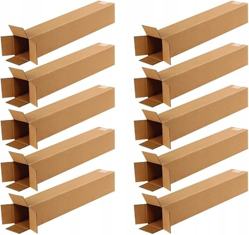 EraGreen Premium Versandhülse eckig 10 Stück - Karton 150mm x 150mm x 600mm Versandkarton DHL, DPD, GLS Faltkarton 1-Wellig FEFCO201 B-Welle