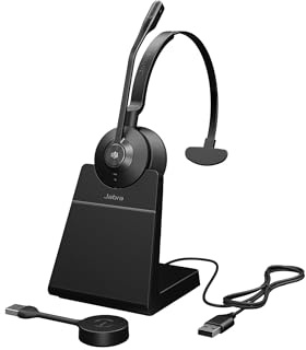 Jabra Engage 55 SE Mono Headset MS, Link 400a DECT Adapter USB-A, Engage 55 SE Deskstand, 1,2 m USB-C auf USB-A Kabel, Tragetasche, Garantie und Warnung (Sicherheitsbroschüren)