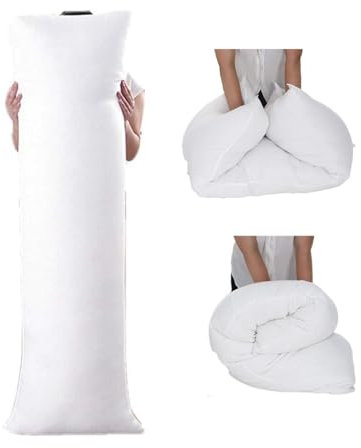 Gaxcent Premium Dakimakura Kissen 180 x 60 cm, Seitenschläferkissen, Innenkissen, Schwangerschaftskissen Körperkissen für Erwachsene mit Mikrofaser-Füllun,Weiß,180 * 60