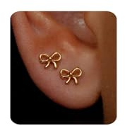 Schleifen Ohrringe Klein - Süße Ohrstecker für Mädchen und Frauen, Minimalistischer Schmuck