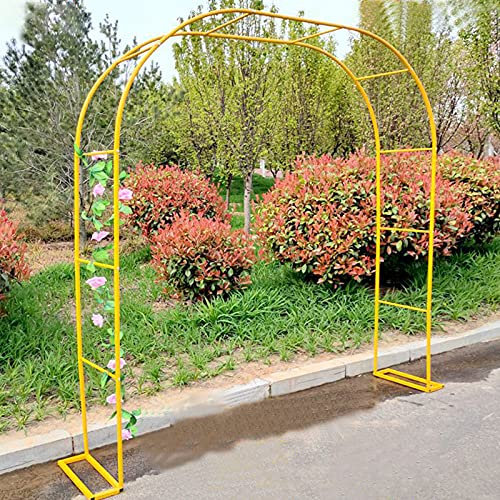 Arco de jardín de metal para plantas trepadoras y enrejado de pérgola resistente a la intemperie con base, fácil de montar.